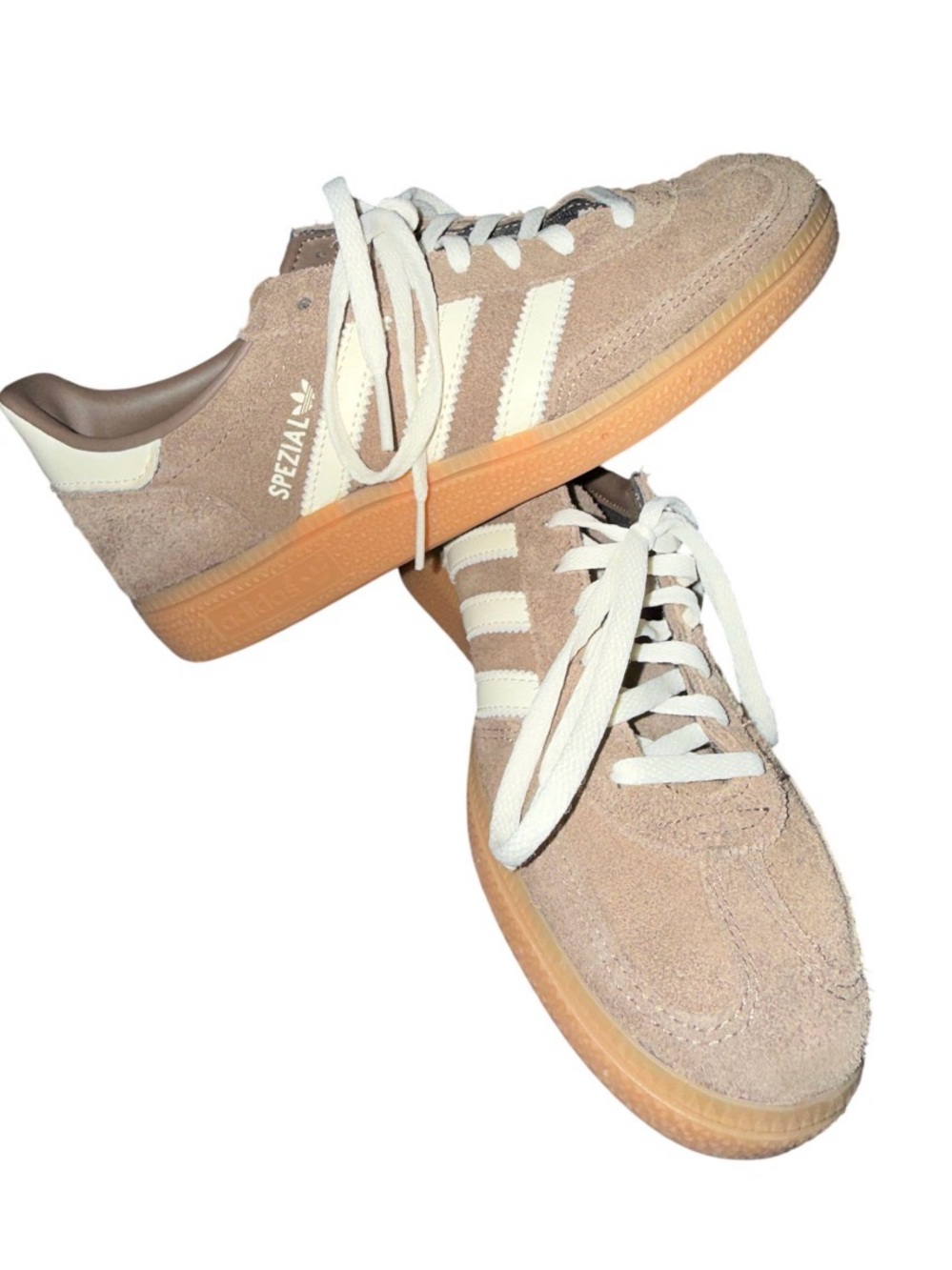 adidas Spezial Suede Sneakers in Tan and Cream with Gum Sole